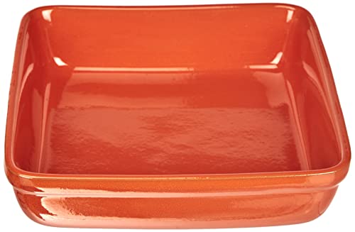 HOME Bandeja Cuadrada, 22 cm, cerámica, Naranja