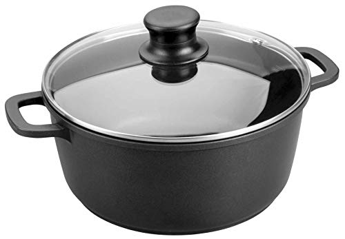 Lacor - 25831 - Cacerola con Tapa de Cristal Forte de 31 cm Aluminio - Negro