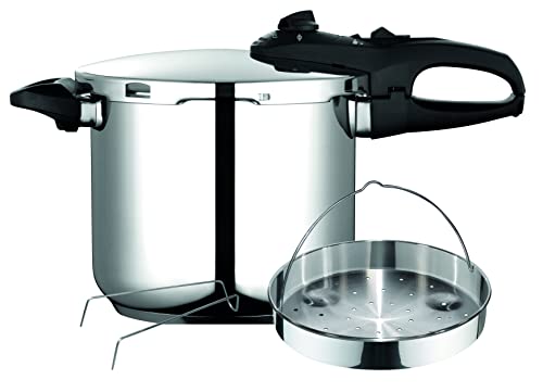 Fagor Duo Olla a Presión 7,5 Litros, Inducción, Express Super Rápida, Acero Inox. 18/10, Todo Tipo Cocinas, Fondo Termo Difusor, 2 Niveles de Presión, 5 Sistemas de Seguridad, Incluye Cestillo
