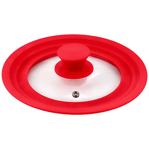 San Ignacio Q3253 Tapa Universal (16 18 20cm) Cristal Rojo, Colección Jolie de la Marca, Vidrio