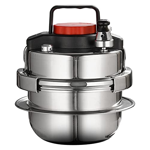 VENYAA Olla de acero inoxidable para exteriores, olla de camping, olla a presión portátil, mini olla a presión para el hogar, olla de cocción rápida de 5 minutos