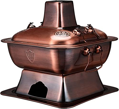 GOOBIX Old Peking Chinese Charcoal Old Hotpot Red Copper Charcoal - Hotpot Cooker for cenas Familiares y Campamento de Cordero estofado yubin1993