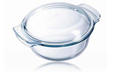 Pyrex Classic Vidrio - Cazuela redonda con tapa, 3.5 L