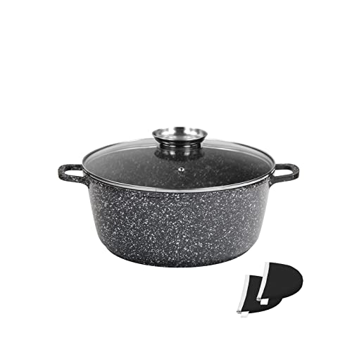 ROSSETTO 30cm Cacerola de Inducción Olla Cocina de Aluminio Fundido Cazuela con Tapa Revestimiento antiadherente Apta para todo tipo de cocinas incluida inducción