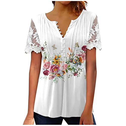 Dralofao camisa azul mujer camiseta ancha mujer Primavera otoño Jersey Mujer Sudadera Tops original tee Camiseta de Mujer Manga Corta para Mujer de Color Sólido Camiseta Transpirable Suelto Tops Impre