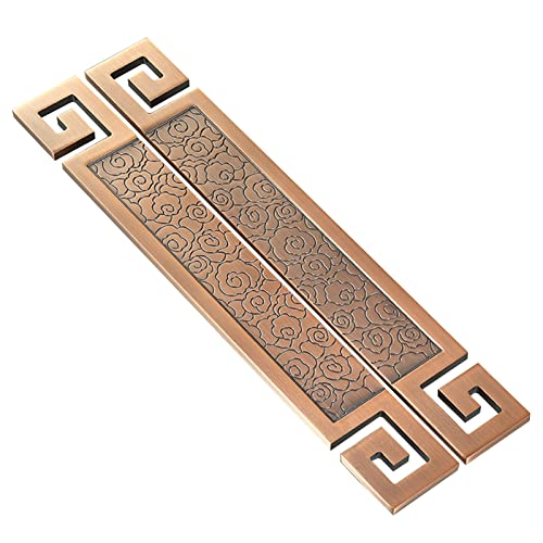 Tbkoly Manijas Antiguas, perillas, Accesorios for Muebles, manija con Ajuste de instalación, manija de Puerta de Madera/Vidrio/Metal for Pasillo de Hotel (Color : Red Copper, Size : 60cm/24in)