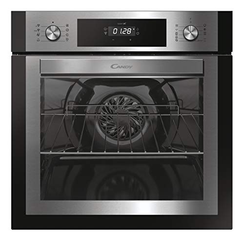 Candy Essenza FCNE886X WIFI, Horno Pirolítico, 70L, WIFI, 3 Resistencias, Limpieza Pirolítica y Aqualítica, 9 Funciones, Temporizador, Display táctil y Mandos, Puerta Triple Cristal, Clase A, Inox