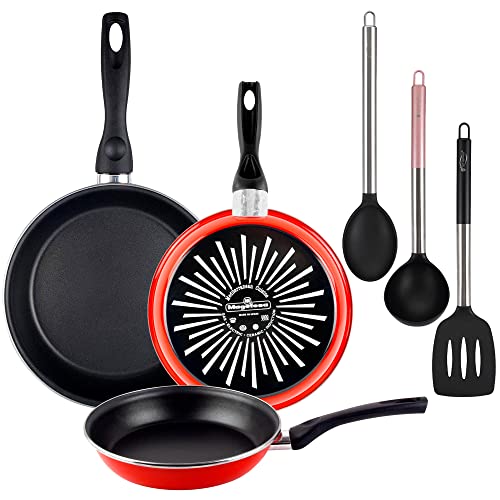 MAGEFESA PK5590 'Grana' Pack 3 Sartenes, Set 3 Utensilios en Nylon