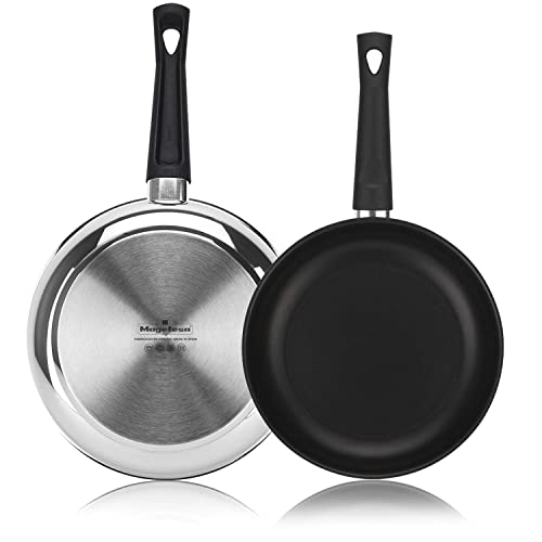 MAGEFESA ® Deep Gala set de sartenes 20 + 26 cm, antiadherente 2 capas, induccion total, apta para todo tipo de cocinas y lavavajillas, mango ergonomico con salvallamas, profunda, honda, facil uso
