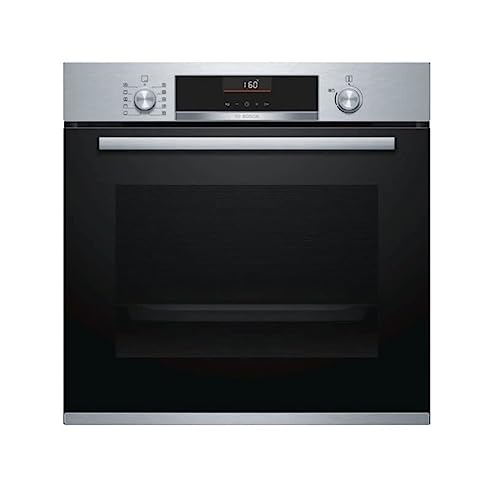 Bosch Serie 6 HBA5360S0 - Horno multifunción, 60 cm, 3400 W, Autolimpiable, 7 funciones, Bloqueo de seguridad, Acero inoxidable [Clase de eficiencia energética A], Mandos ocultables, clipRaíl, Inox