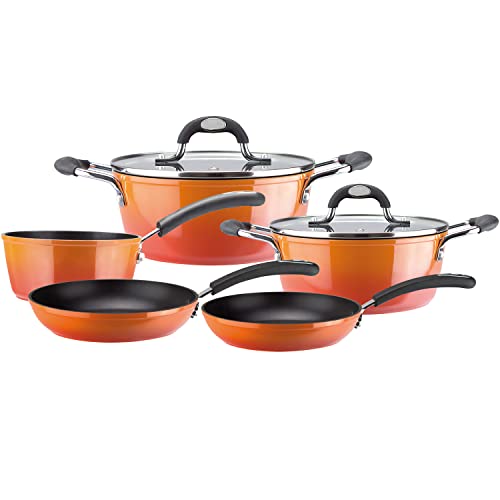 VITREX ® Fuego batería de cocina de 7 piezas, antiadherente 2 capas, fabricada en aluminio extra grueso, para todo tipo de cocinas, full inducción, contiene, olla, cacerola, cazo, y dúo de sartenes