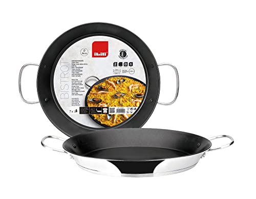 IBILI - Paellera bistrot - 45 cm - Acero inoxidable - Antiadherente - 12 raciones - Apto para induccion