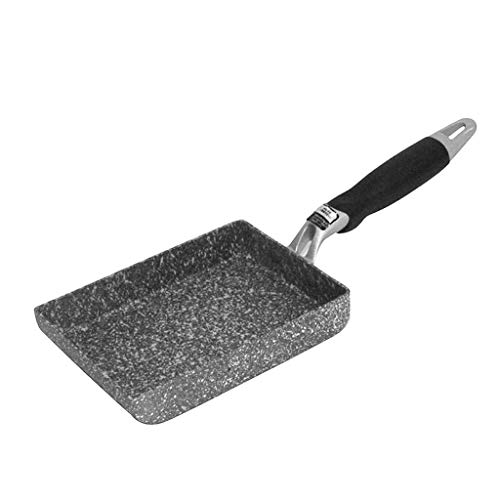 OQHAIR Maifan Olla para semillas de piedra, sartén antiadherente, sartén cuadrada pequeña, olla para rollos de huevo frito, cocina de inducción universal