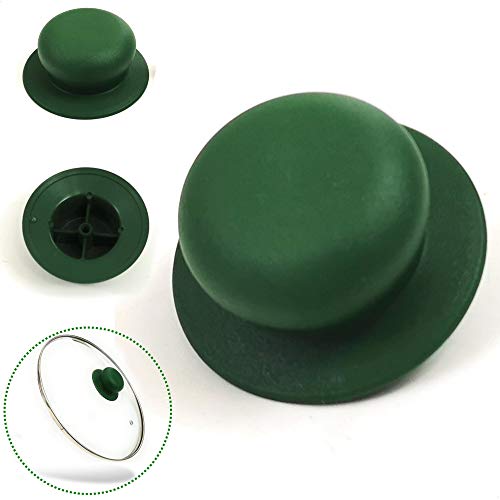 Kerafactum Mango de Repuesto Universal para Tapa Cristal, Compatible con Muchas Marcas sartenes, Cacerola, Verde, 1 Pieza - Sustituir y Cambiar Las Asas de Las Tapas de Las ollas