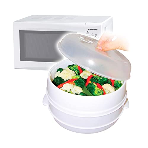 BCM Vaporera Olla Vapor para Microondas Recipiente Cocina Vapor Comida Sana Sin Grasa Verduras Pescados Carnes BN5467