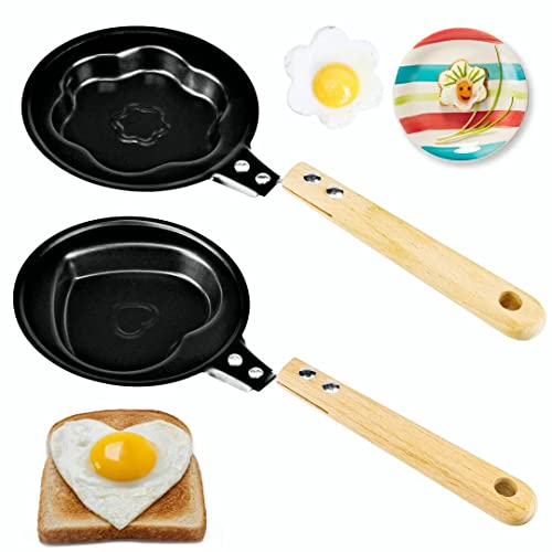 INHEMING Sartenes Antiadherentes Induccion 12cm Pequeña Sarten Hierro Fundido Mini Sartén para Huevo Frito con Asas, para Tortitas, Huevos y Mini Panqueques