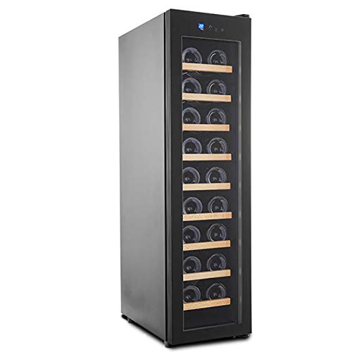 CLING Refrigerador para vinos, 18 Botellas, Empotrado o Independiente con Acero Inoxidable y Puerta de Vidrio Templado de Doble Capa Ahorro de energía, Funcionamiento silencioso