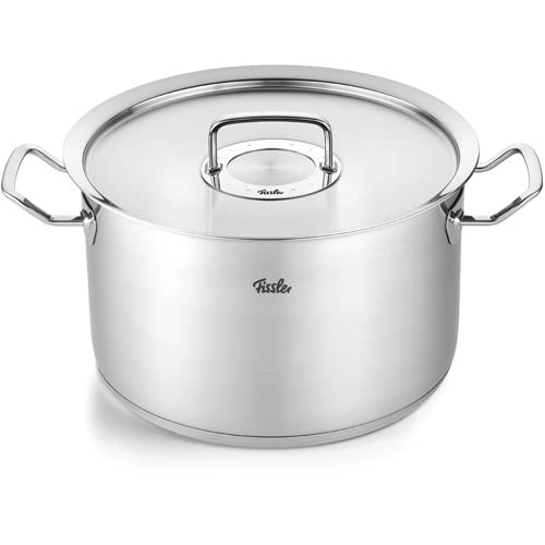 Fissler Original-Profi Collection Olla de 10,0 L y 28 cm de diámetro, acero inoxidable, con tapa de metal, escala de medición interior, inducción