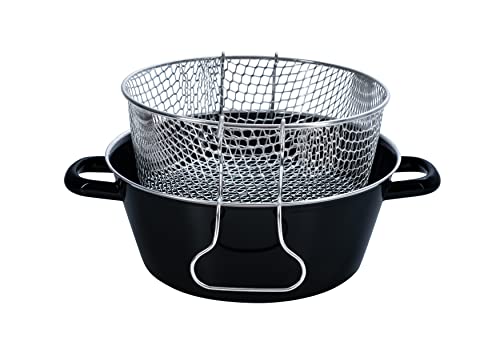 Riess Sartén con Bandeja para Patatas Fritas, 24 cm BratPF, Hierro, Negro