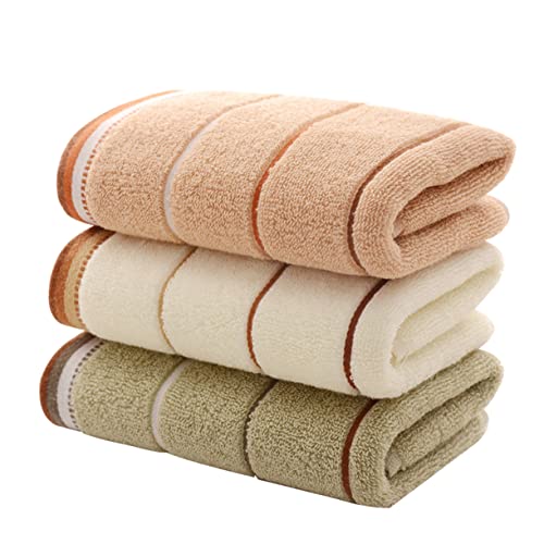 Cabilock 3 Unids/Set Toallas De Ejercicio Toalla De Algodón Toalla De Cara Toallita Toallas De Algodón A Rayas Toallitas para La Cara Toallas De Cara Toalla De Mano Deportiva Toallas De
