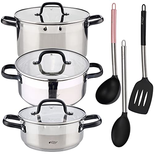 PACK DE 3 SARTENES + SET DE UTENSILIOS BÁSICOS DE COCINA