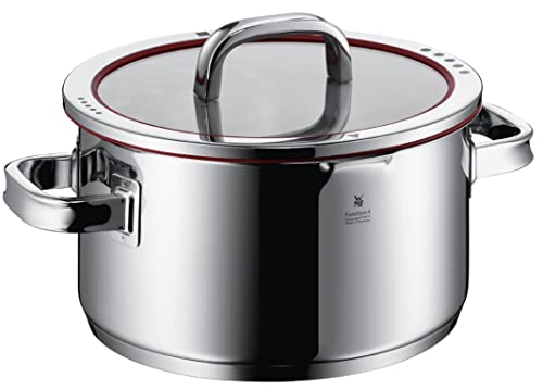 WMF Function 4-Olla Grande Alta de 24cm (5,7 litros de Capacidad) con Tapa, Cromargan 18/10, Acero Inoxidable Pulido, 24 cm