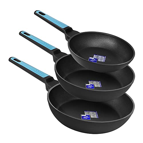 Cecotec Set de Sartenes Polka Platinum 20-24-28 Bucket Set Thunder. Diámetro 20-24-28 cm, Aluminio Forjado, Revestimiento Antiadherente Teflon, Apta para Lavavajillas y Todo tipo de Cocinas
