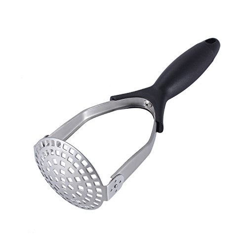 Pasapurés Manual, Bi-Komfot Prensa de Patatas, Machacador de Patatas, Triturador de Patatas, en Acero Inoxidable con Mango en Plastico, es Bueno para Hacer Puré de Frutas y Verduras