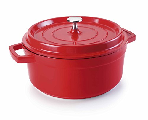 Lacor - 25928 - Cacerola Con Tapa Aluminio Fundido 28cm - Rojo