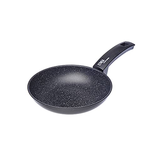 Moneta Sartén Etnea con Superficie de Piedra Antiadherente y con Revestimiento Antirayaduras, Mayoría de Las Cocinas, Apta para el Lavavajillas, Diámetro 20 cm, Negro