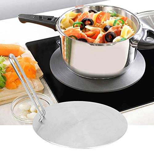Rehomy Placa de difusor de calor de acero inoxidable Difusor de calor Placa de inducción Adaptador Convertidor Placa de cocina eléctrica de ga (24cm)