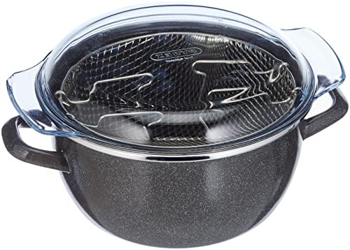 Magefesa Parma - Freidora con cestillo 24cm, recubrimiento esmaltado, limpieza lavavajillas apta para cocinas de gas, vitrocerámica y gas, Fabricada en España
