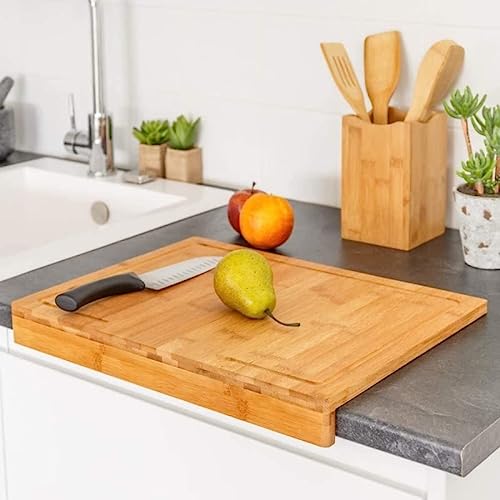D,casa Tabla Cortar Corte Cocina con Soporte Madera Bambu Tabla Encimera (35x25 CM)