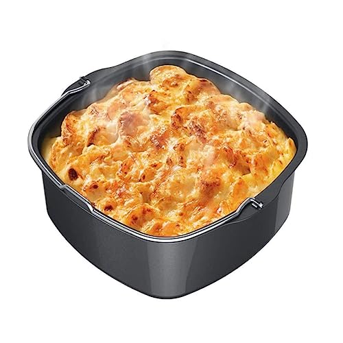 Accesorios para freidora de aire para Philips HD9925 HD9232 HD9233 HD9220 HD9627 HD9621 Cesta para hornear pasteles Barrel Pizza Pan Negro Redondo 174x164x70mm