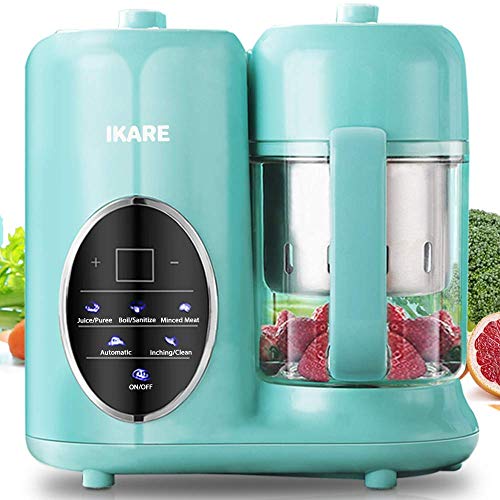 IKARE Robot de Cocina Bebé- 8 en 1 Procesador de Alimentos Bebes con tanque de agua desmontable y cesta y taza de vapor - Panel de control táctil - Cocina comida para bebé en 15 minutos