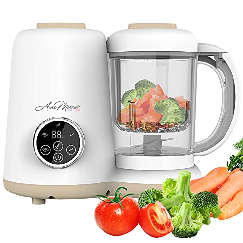 Avec Maman Baby Chef - NUEVO 2023 - Procesador de alimentos 4 en 1 para bebés - Vapor - Trituradora - Calienta biberones - Esterilizador y limpia biberones - Libre de BPA