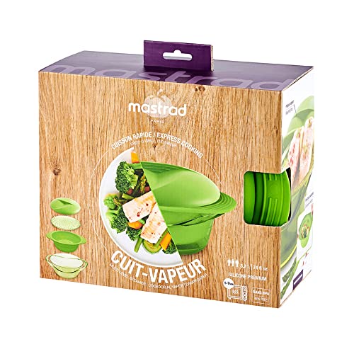 mastrad F70018 - Olla para cocinar al Vapor (Silicona), Color Verde