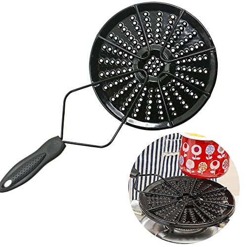 Adaptador De Placa InduccióN Disco Difusor - Cafetera Induccion Adaptadora Para Cocinas Espresso Con Asa Distribuidora Calor Café Leche Negro, 19 Cm De DiáMetro