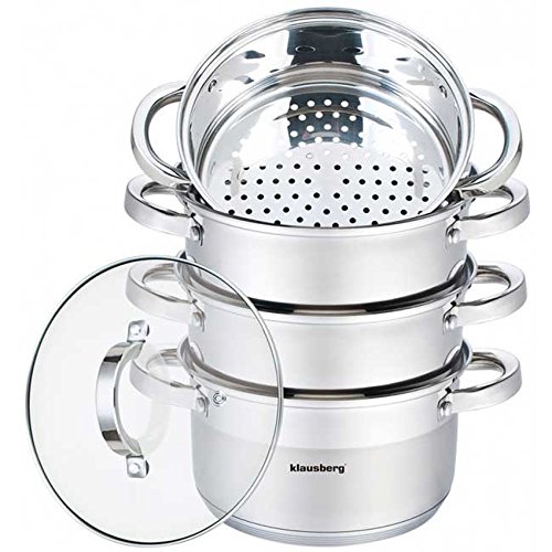 Mantowarka – Juego cocina al vapor 20 cm Set Inducción olla vaporera Cristal Deck 5 elementos KB de 7140