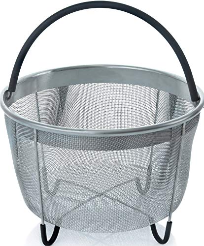 Cesto Para Cocción Cesta De Vapor Con Asa Para Maceta Instantánea, Accesorios Para La Mayoría De Cocinas A Presión, Verduras Al Vapor, Huevos 6QT Negro