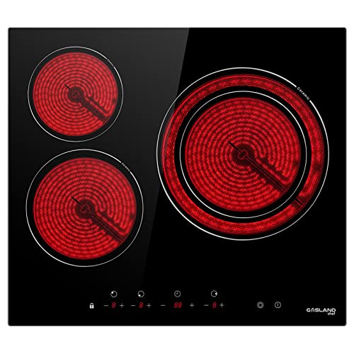 Gasland Chef CH603BF Placa de Cocina Vitrocerámica de 60cm, Placa de Cocción Eléctrica Encastrable - Placa (5400W, 3 Zonas, Negra, Integrada, Empotrada, Doble Zona de Cocción, Panel Táctil)