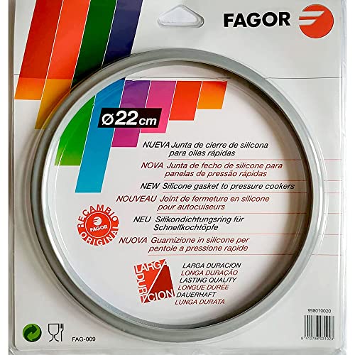 Fagor Repuesto Goma Olla Express M18804554 Compatible con Olla Express Fagor con Diámetro Interior de 22 Centímetros | Silicona, Ø22cm, Gris