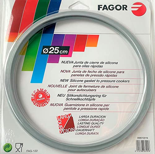 Fagor Repuesto Goma Olla Express M18804555 Compatible con Olla Express Fagor con Diámetro Interior de 25 Centímetros | Silicona, Ø25 cm, Gris