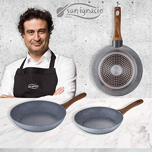 San Ignacio Set 3 Sartenes 18/20/24 Daimiel, Aluminio Forjado, Inducción, Multicolor