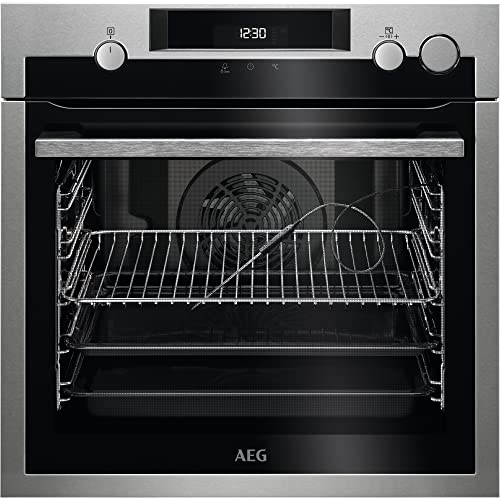 AEG BSE572360M Horno Multifunción, Limpieza Pirolítica, 9 funciones + Vapor, Sonda Térmica, Display Táctil, 45 programas automáticos, Antihuellas, Cierre Suave, Inox, A+, 72 Litros