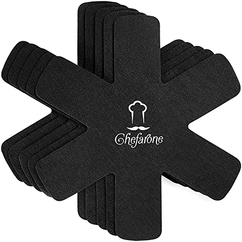 Protector de Olla y Sartén Chefarone - Juego de 5 - 38cm de Largo – Ideal para evitar Rayaduras en Sartenes Antiadherentes de Acero Inoxidable o Gres