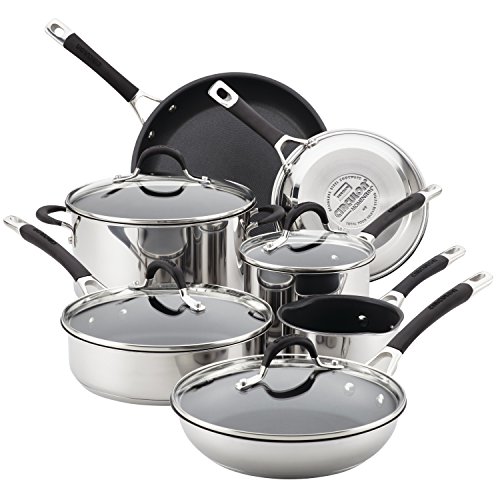 Circulon Momentum - Batería de cocina antiadherente (acero inoxidable, 11 piezas)