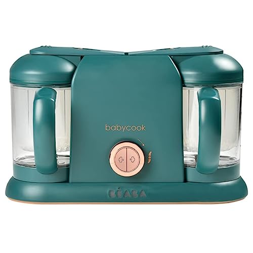 BEABA, Babycook Duo, Robot para bebé 4 en 1, batidora de cocina, capacidad XXL de 2200 ml, Pine Green