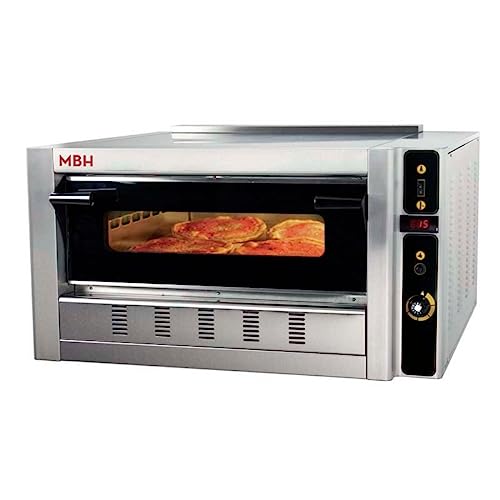 MBH - Horno profesional para 4 pizzas a Gas. Horno de pizza industrial 1 piso para hostelería - MADE IN EUROPE
