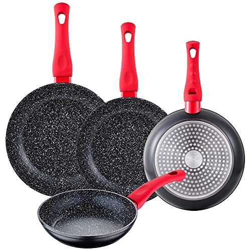 San Ignacio Pack 4 sartenes Energy Ø18-22-24-26 cm, aluminio forjado, negro (PK3167)